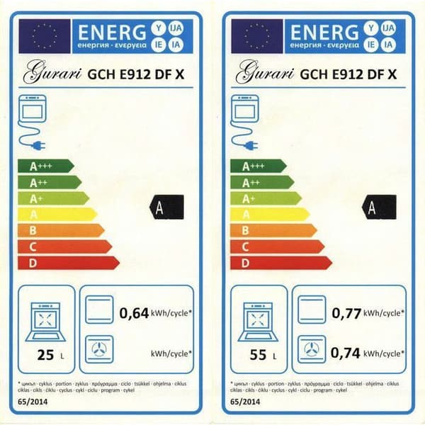 Elspanna - GURARI - GCH E 912 DF X - Glaskeramisk 90 cm - Rostfritt stål - Dubbel multifunktionugn