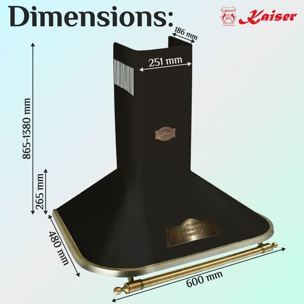 KAISER Empire A 6315 Väggmonterad köksfläkt 60 cm 910 m³/h LED