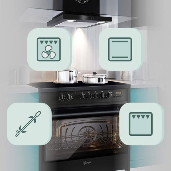 Elspis - GURARI - 912 BL - 90cm - Glaskeramisk - Multifunktionell ugn