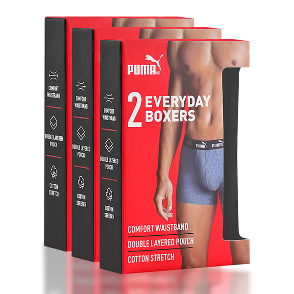 PUMA underkläder boxershorts herr 6 pack bomull stretch M
