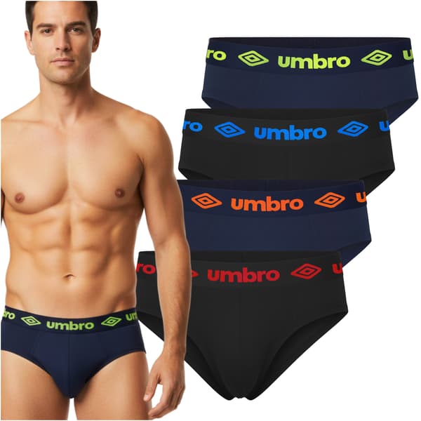 UMBRO underkläder briefs herr, 4 pack bomull fargmix M