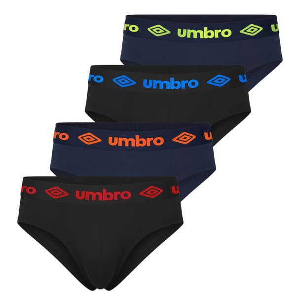 UMBRO underkläder briefs herr, 4 pack bomull fargmix L