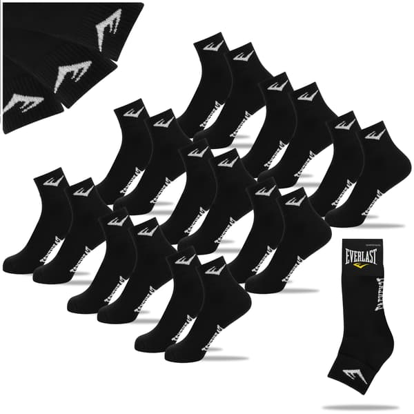 EVERLAST herr strumpor 9 pack bomull svart 43-46