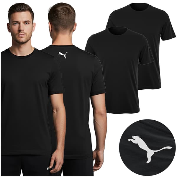 PUMA Herr T-shirt 2-pack Basic T-shirt Marinblå Bomull Logo