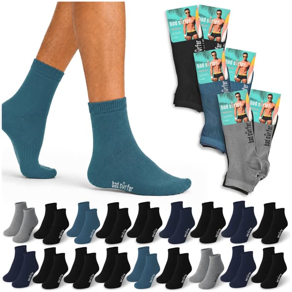 BAD SURFER herr quarter-strumpor 18 pack bomull farmix 39-42