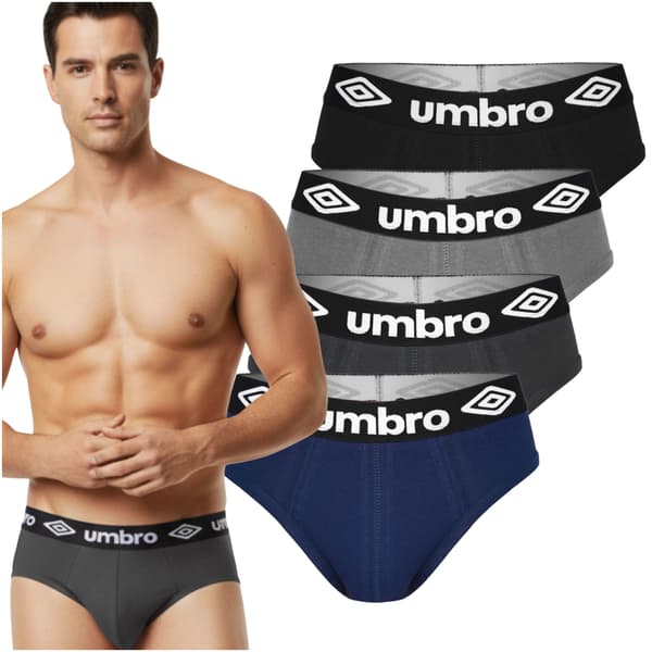 UMBRO underkläder briefs herr, 4 pack bomull fargmix M