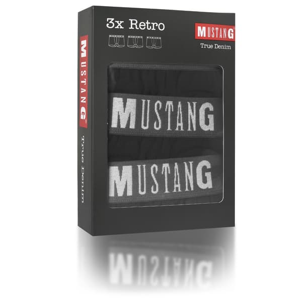 MUSTANG underkläder boxershorts herr, 3 pack bomull stretch M