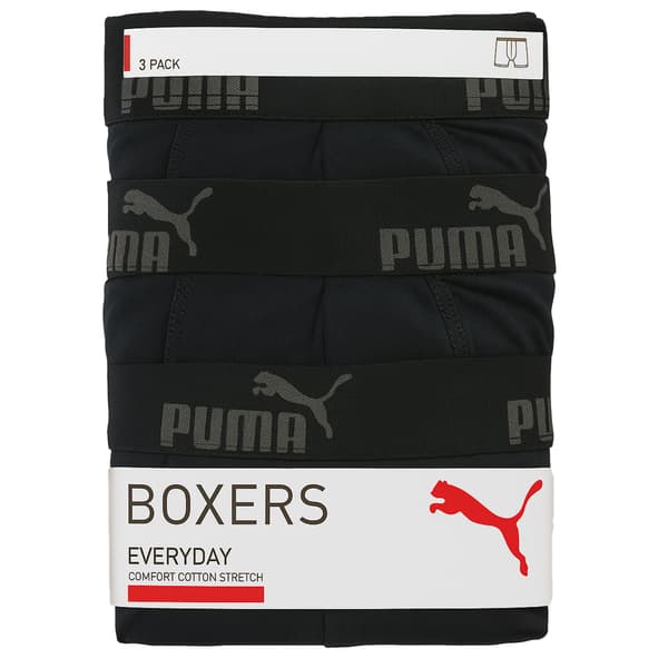 PUMA underkläder boxershorts herr 3 pack bomull stretch svart M
