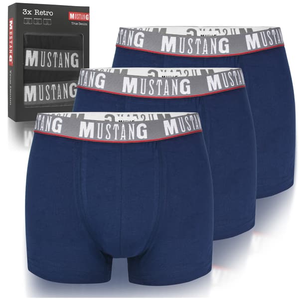 MUSTANG underkläder boxershorts herr, 3 pack bomull stretch L