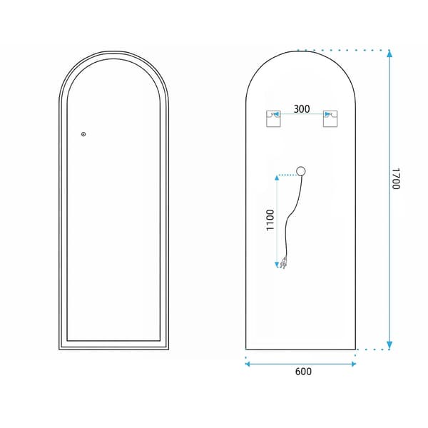LED-SPEJL Orbit 60x170cm White