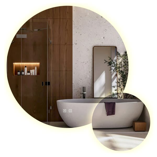 LED väggspegel R-9045 90cm + 45cm