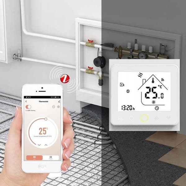 Termostat Zigbee - ARHATREYA - Tuya - Kompatibel med Alexa og Google Home - Gulvvarme - Programmerbar
