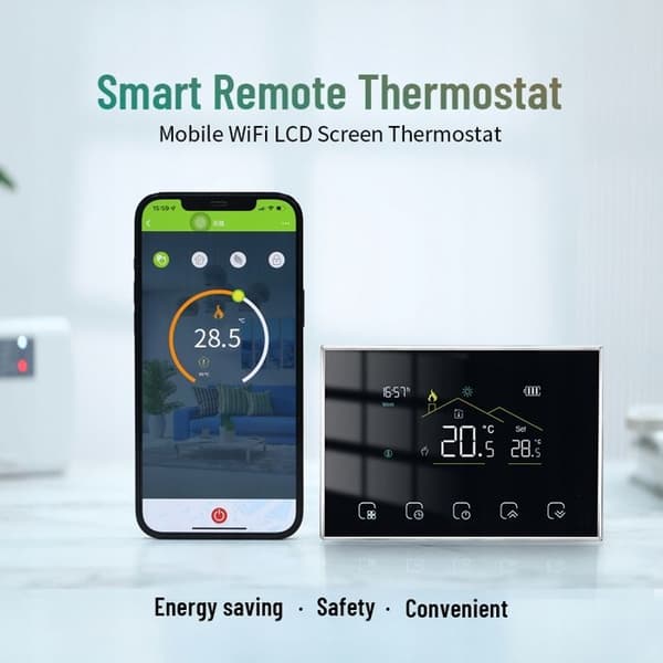 Termostat WiFi - Tuya - Zigbee - Programmérbar - Databeskyttelse - Fjernstyring