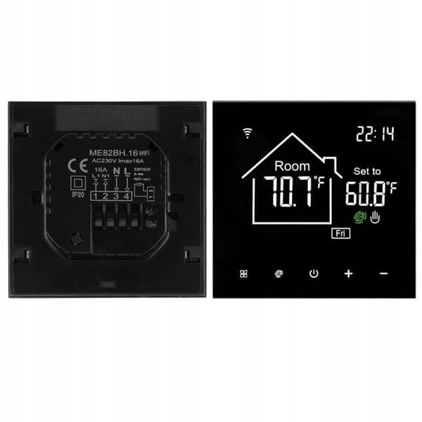 Intelligent WiFi Termostat - ARHATREYA - Programmerbar - Stemmestyring - Gulvvarme - LCD-skærm