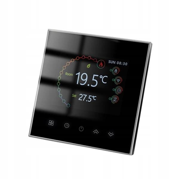 Termostat WiFi LCD - ARHATREYA - Programmerbar - Sort - Elektrisk Opvarmning - Præcision 1°C