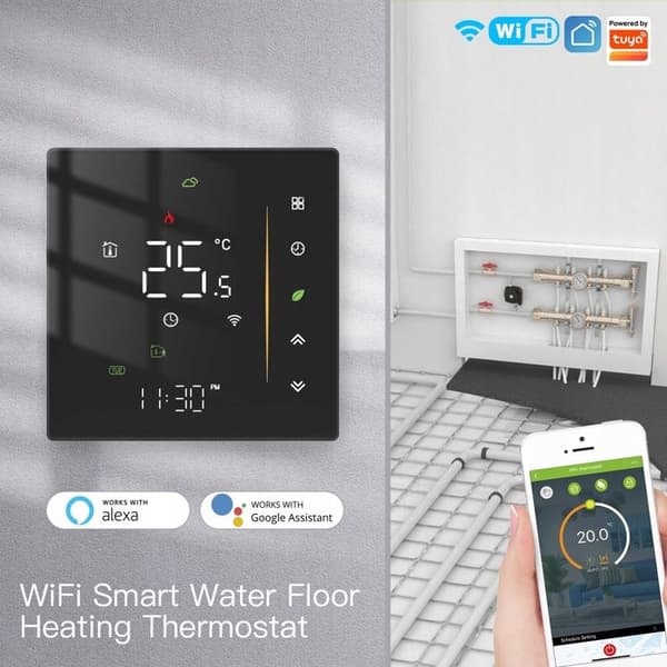 Termostat WiFi - ARHATREYA - Programmérbar - Gulvvarme - Præcision ± 1 °C - IP20