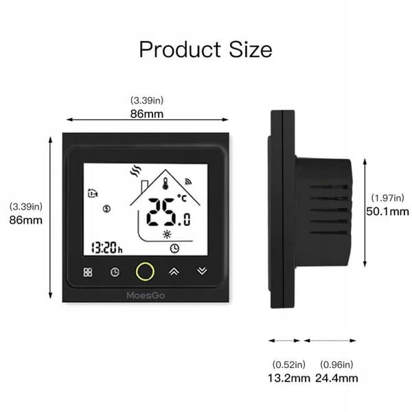 Termostat WiFi Intelligent - ARHATREYA - Elvärme - LCD Touchscreen - Programmerbar