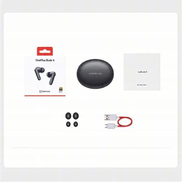 Bluetooth-hörlurar - ONEPLUS - Buds 4 - Bullerdämpning 55 dB - Batteritid 45 timmar - Metallgrön Grå