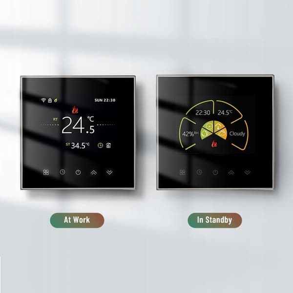 Termostat WiFi - ARHATREYA - BHT-2002 GCLW - Programmabel - Vit/Svart