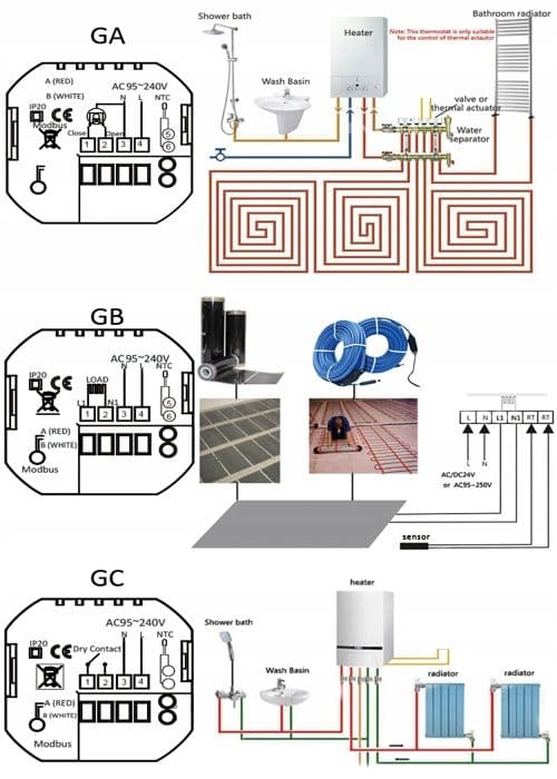 Termostat WiFi LCD - ARHATREYA - Elektrisk Värme - Programmerbar - Precision 1°C