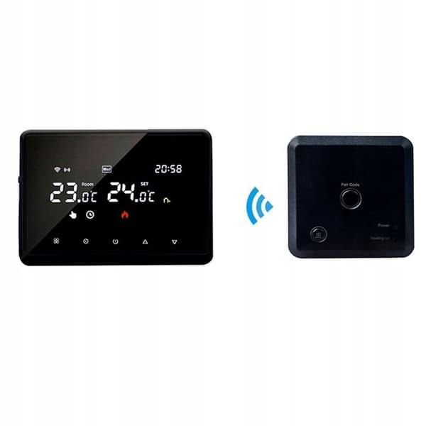 Intelligent WiFi-termostat - ARHATREYA - Stemmestyring - Programmerbar - Sort