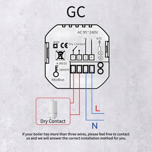 Programmerbar termostat - ARHATREYA - Zigbee Tuya - Gaskamin - LCD-skärm - Fjärrkontroll