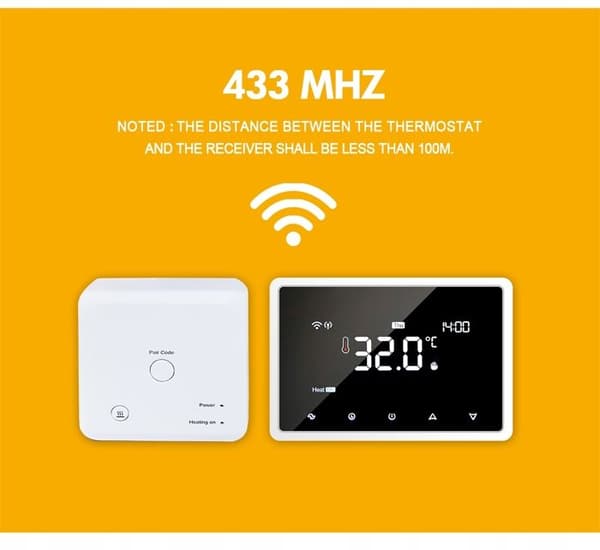 Termostat WiFi Intelligent - ARHATREYA - Röstkontroll - Veckoprogrammering - Vit