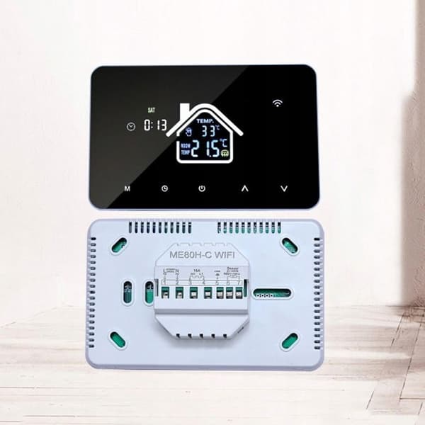 Intelligent Wi-Fi Termostat - ARHATREYA - 16A - Styring med Stemme - Programmerbar - LCD Skærm