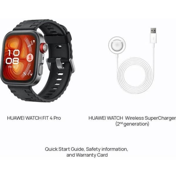 Ur - HUAWEI - Watch Fit 4 Pro - Sort - Langvarig batteri - Forbundet objekt