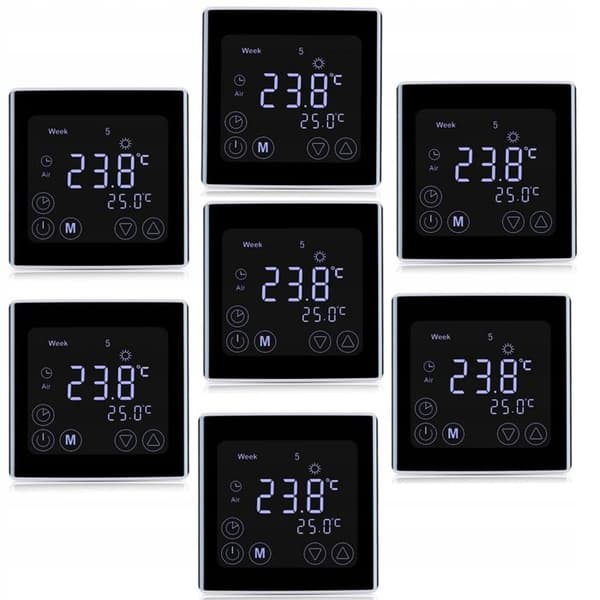 Gulvtermostat - ARHATREYA - 16A - LCD-skærm - Programmerbar - Sort
