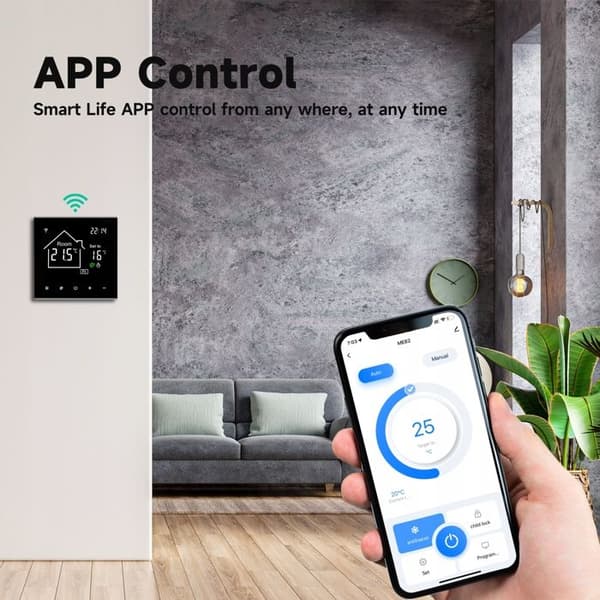 Termostat Wi-Fi - ARHATREYA - Touchskärm - App- och röstkontroll - Programmerbar