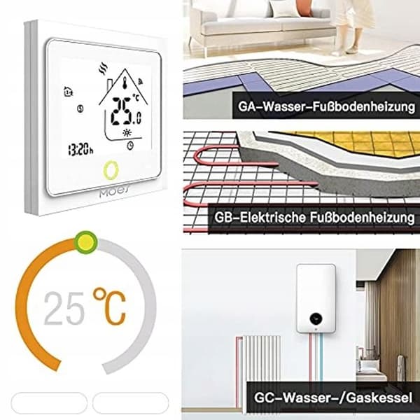Termostat Zigbee - ARHATREYA - Programmerbar - Elektrisk Gulvvarme - IP20 - 16A