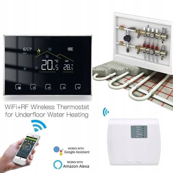 Termostat WiFi - Tuya - Zigbee - Programmérbar - Databeskyttelse - Fjernstyring