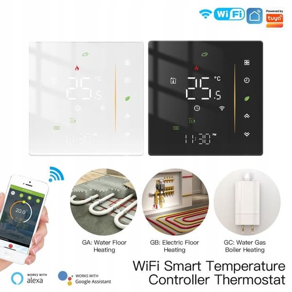 Termostat WiFi - ARHATREYA - Programmerbar - Golvvärme - IP20