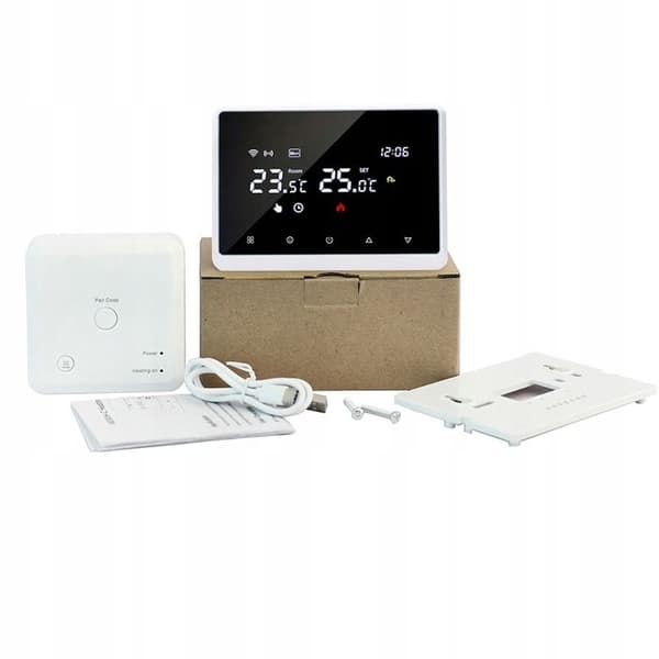 Intelligent WiFi-termostat - ARHATREYA - Stemmestyring - Programmerbar - Sort