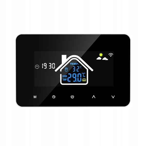 Intelligent Wi-Fi Termostat - ARHATREYA - 16A - Styring med Stemme - Programmerbar - LCD Skærm