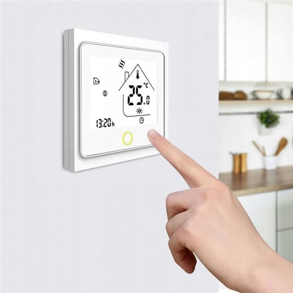 Termostat - MOES - Zigbee Tuya - Programmérbar - Hvid - Stemme kontrol Alexa/Google Home