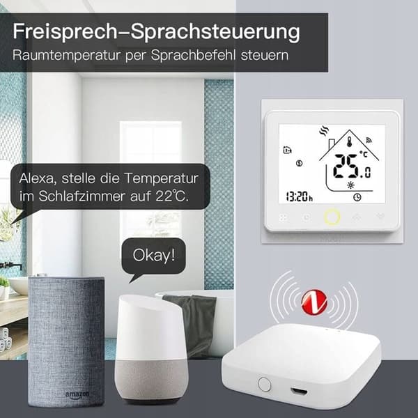Termostat Zigbee - ARHATREYA - Programmerbar - Elektrisk Gulvvarme - IP20 - 16A