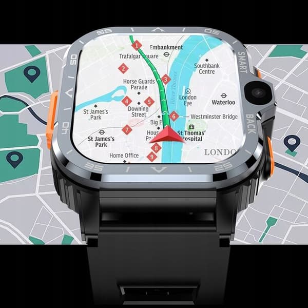Sport Smartwatch - ARHATREYA - Android 8.1 - GPS - Dobbelt kamera - Sort