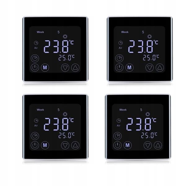 Gulvtermostat - ARHATREYA - LCD 16A - Touchskærm - Programmerbar - Hvid