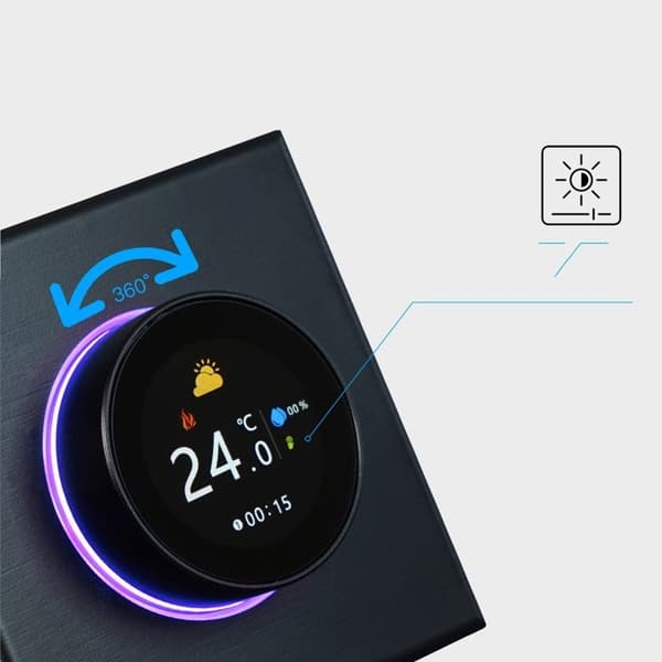 Termostat WiFi - ARHATREYA - 4,8 tommer LCD-skærm - Programmerbar - Elektrisk - Moderne design