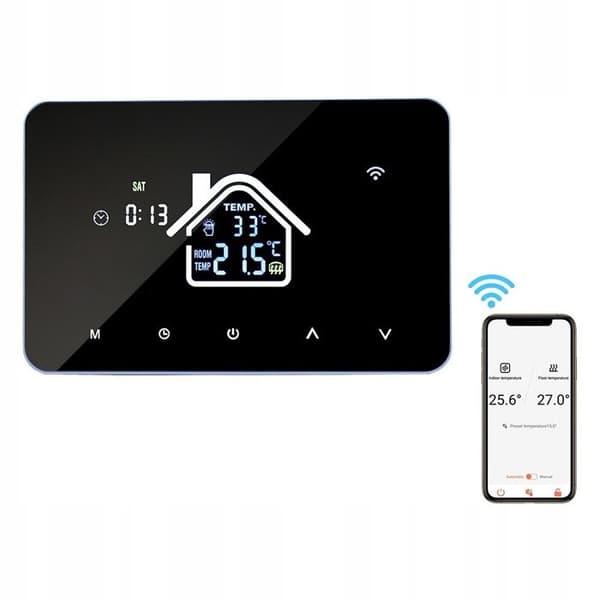 Intelligent Wi-Fi Termostat - ARHATREYA - 16A - Styring med Stemme - Programmerbar - LCD Skærm