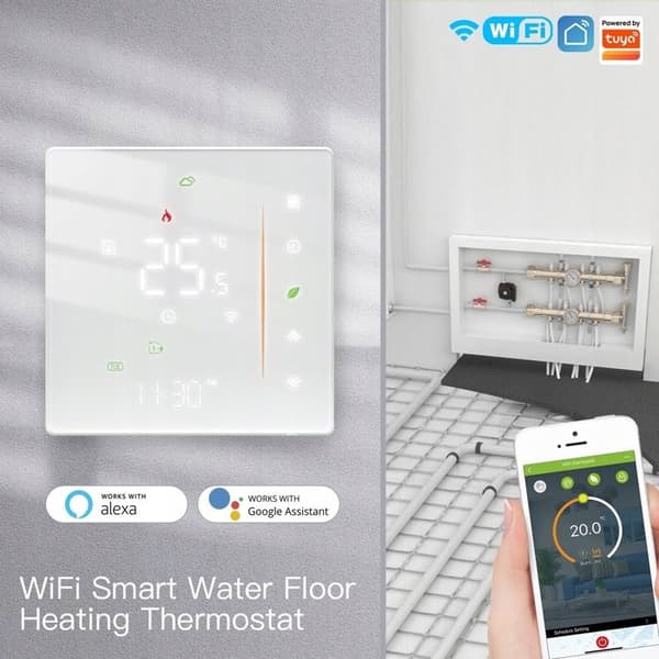 Termostat WiFi - ARHATREYA - Programmerbar - Gulvvarme - Præcision ±1°C - IP20