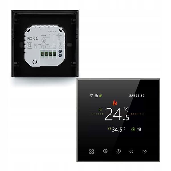 Termostat WiFi - ARHATREYA - BHT-2002 GCLW - Programmerbar - Svart