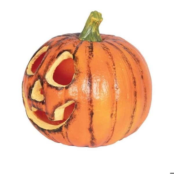 Rund lysande Halloween-pumpa - H 22cm