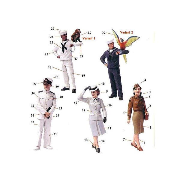 Figurer 2:a världskriget: Kvinnor i strid: US Navy Waves