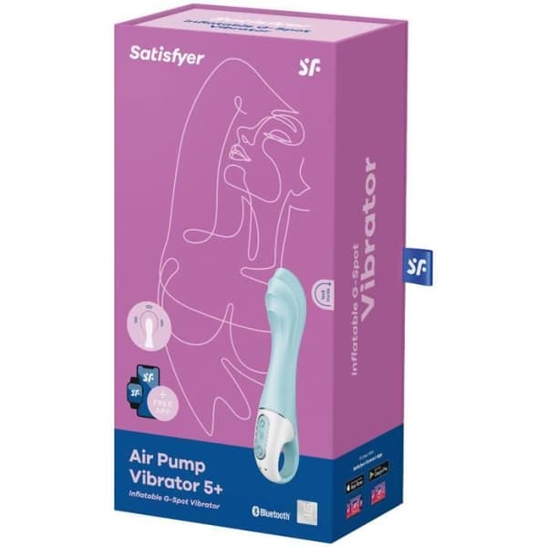 SATISFYER LUFTPUMP VIBRATOR 5 UPPBLASBAR G-PUNKT VIBRATOR BLÅ