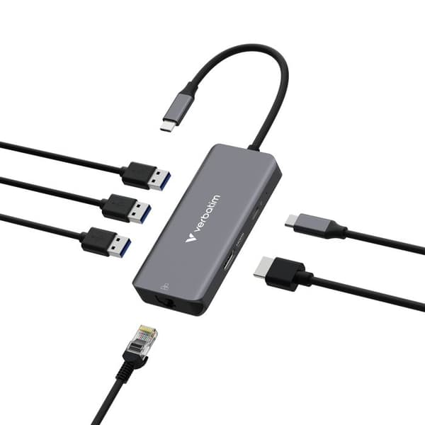 VERBATIM HUB USB-C 6PORT RJ45