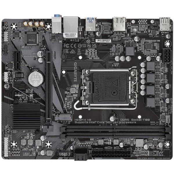 Moderkort - GIGABYTE - H610M K V2 DDR5 - Format Micro-ATX - Chipset Intel H610 - DDR5
