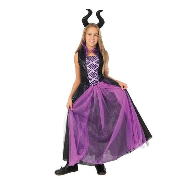 Kostym - LITEN CLOWN - Ond Häxa Flicka - Lila - 7-9 år - Polyester